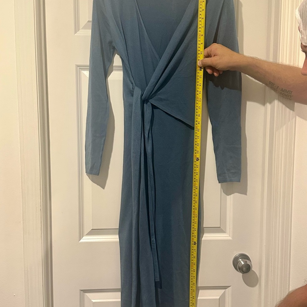Zara Elegant Long Sleeve Dress in Blue